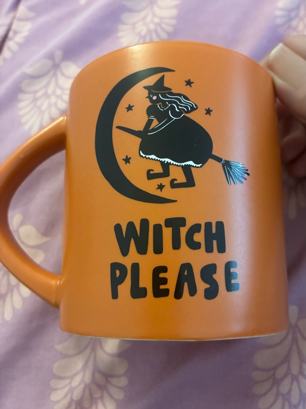 Orange 'Witch Please' Ceramic Coffee Mug - Halloween Novelty